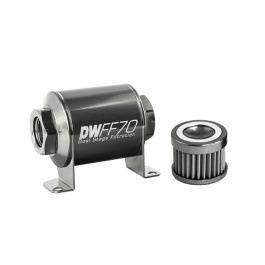 Kit de filtro de combustible en línea DeatschWerks - 10AN hembra, 40 micras, 70 mm