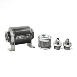 Kit de filtro de combustible en línea DeatschWerks -6AN 100 micras 70 mm