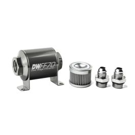 Kit de filtro de combustible en línea DeatschWerks -8AN 100 micras 70 mm