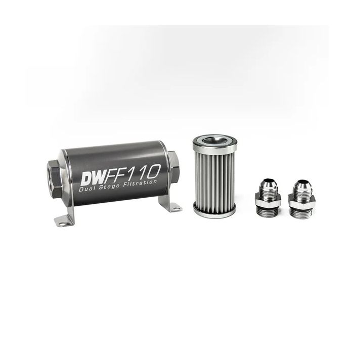 Kit de filtro de combustible en línea DeatschWerks -8AN 5 micras 110 mm