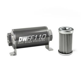 Kit de filtro de combustible en línea DeatschWerks - 10AN hembra, 5 micras, 110 mm