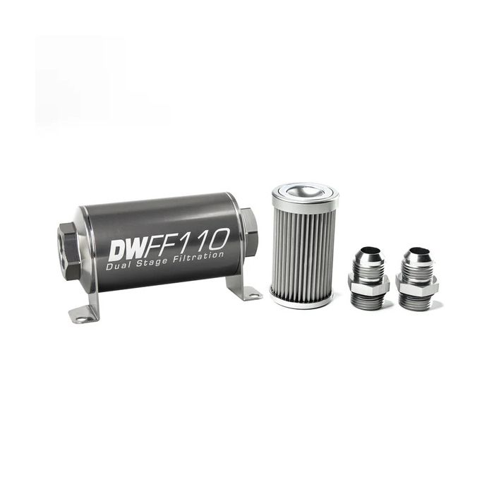 Kit de filtro de combustible en línea DeatschWerks -10AN 10 micras 110 mm