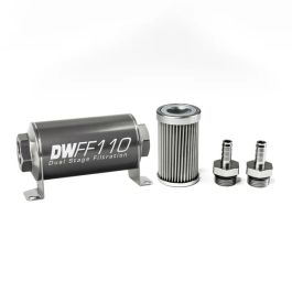 Kit de filtro de combustible en línea DeatschWerks de 3/8 pulg., 10 micras, 110 mm