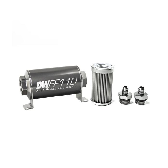 DeatschWerks -6AN 10 Micron 110mm In-line Fuel Filter Kit