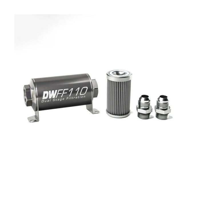 DeatschWerks Inline Fuel Filter Kit -10AN 100 Micron 110mm