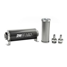 Kit de filtro de combustible en línea DeatschWerks de 3/8 pulg., 5 micras, 160 mm