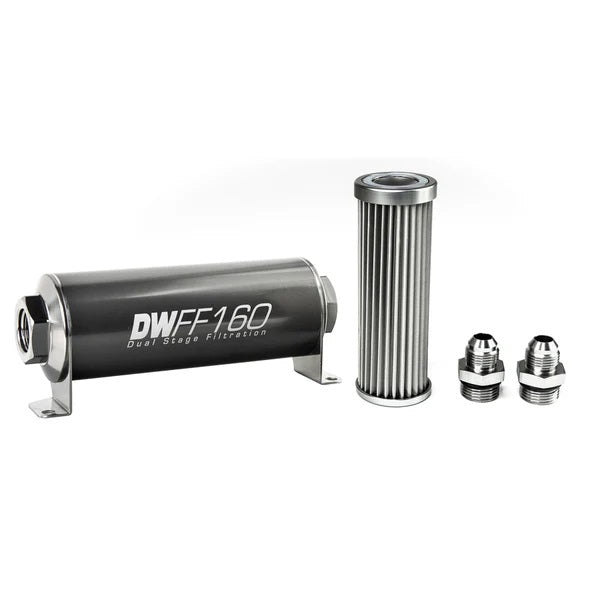 Kit de filtro de combustible en línea DeatschWerks -8AN 5 micras 160 mm