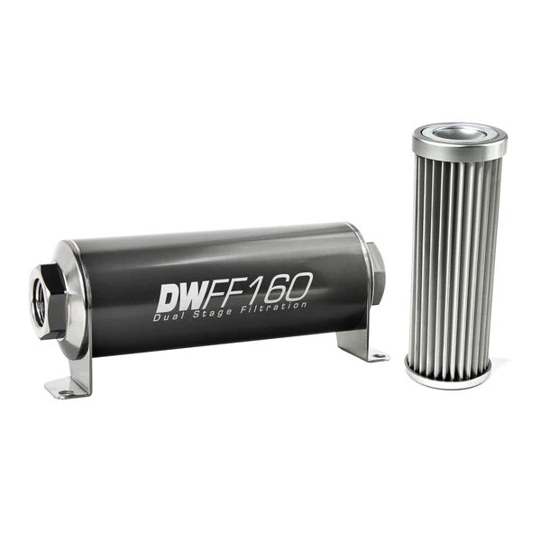 Kit de filtro de combustible en línea DeatschWerks - 10AN hembra, 5 micras, 160 mm