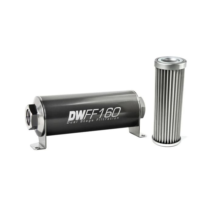 Kit de filtro de combustible en línea DeatschWerks - 10AN hembra, 5 micras, 160 mm