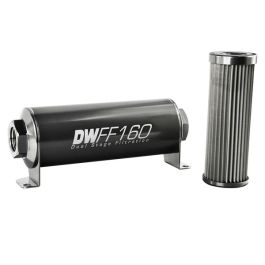 Kit de filtro de combustible en línea DeatschWerks - 10AN hembra, 10 micras, 160 mm