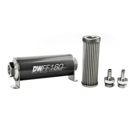 Kit de filtro de combustible en línea DeatschWerks de 3/8 pulg., 40 micras, 160 mm