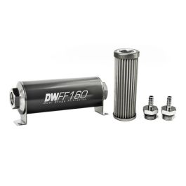 Kit de filtro de combustible en línea DeatschWerks de 5/16 pulgadas, 40 micras, 160 mm