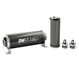 Kit de filtro de combustible en línea DeatschWerks - 6AN 40 micras 160 mm