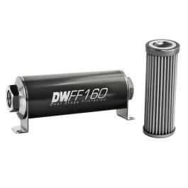 Kit de filtro de combustible en línea DeatschWerks - 10AN hembra, 40 micras, 160 mm