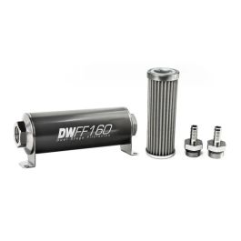 Kit de filtro de combustible en línea DeatschWerks de 3/8 pulg., 100 micras, 160 mm