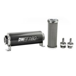 Kit de filtro de combustible en línea DeatschWerks de 5/16 pulgadas, 100 micras, 160 mm