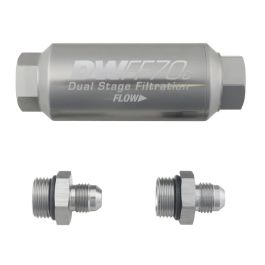 Kit de filtro de combustible compacto en línea DeatschWerks de 10 micras -6AN 70 mm