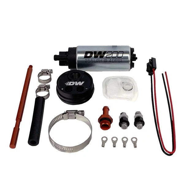 DeatschWerks Internal Pump Adapter with DW200 255 LPH Fuel Pump for 2.5L Surge Tank.