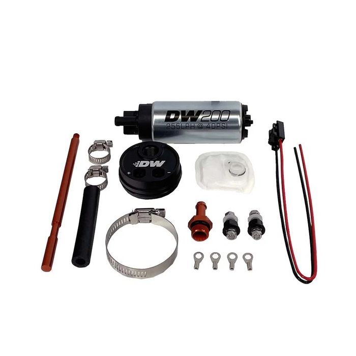 Adaptador de bomba interna DeatschWerks con bomba de combustible DW200 de 255 l/h para tanque de compensación de 2,5 L.