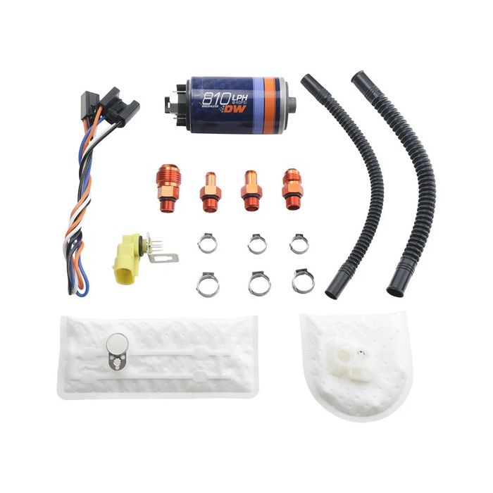 Bomba de combustible sin escobillas DeatschWerks DW810 para montaje en tanque, 810 L/h, con kit de instalación (sin controlador).