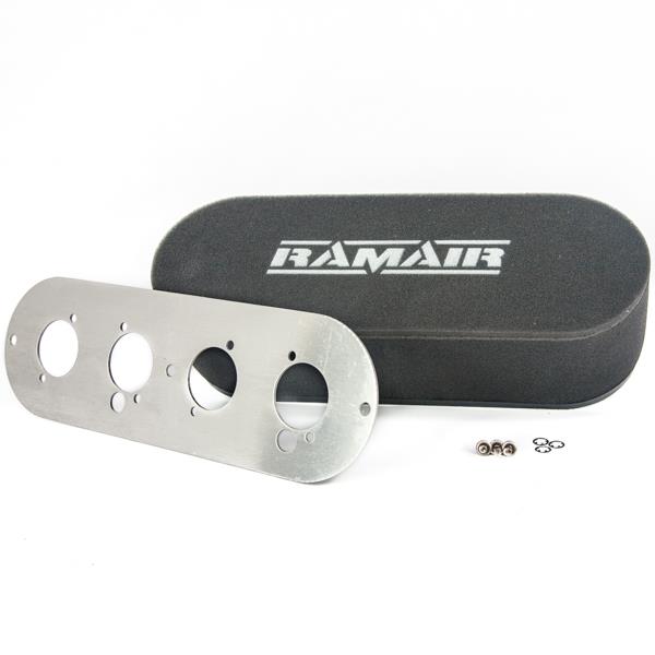 Filtro de aire para doble carburador Ramair RT3-217-405 100 mm de altura interior