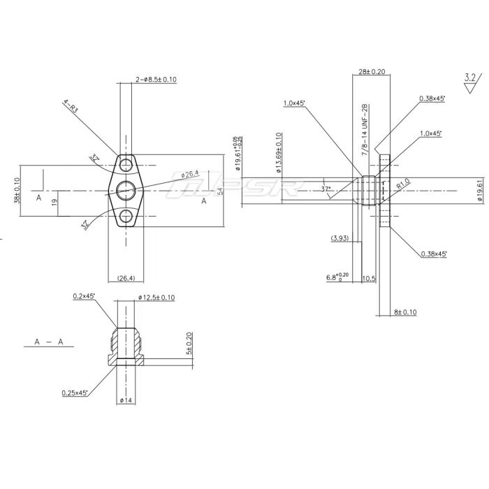 Pulsar PSR oil drain flange kits for Garrett GT / GTX small frame turbos with 10AN thread