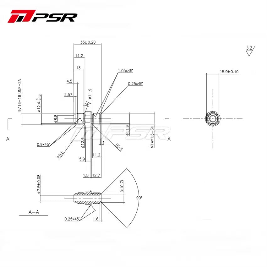Kit de racores de refrigeración por agua para turbo Pulsar PSR -6AN