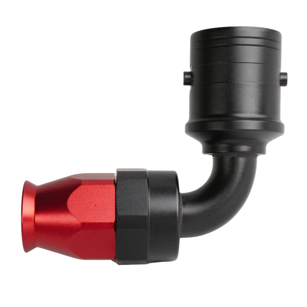 Extremo de manguera desconexión rápida PTFE AN6 90°