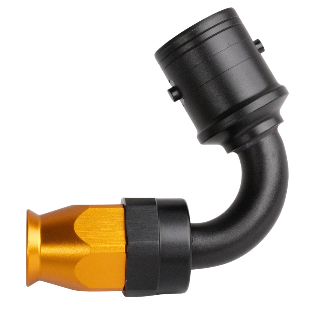Extremo de manguera desconexión rápida PTFE AN8 120°