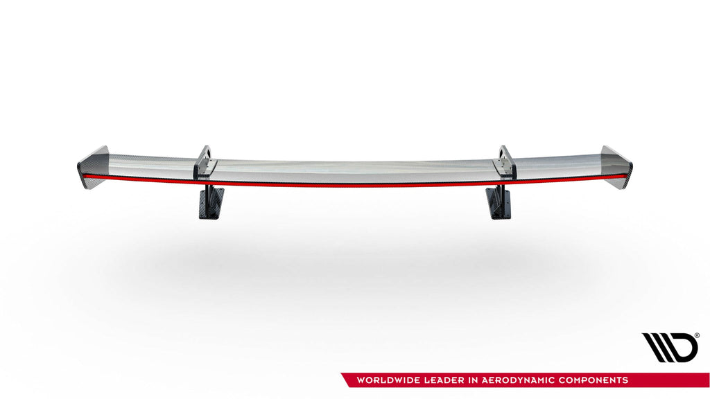 Alerón de carbono con soportes cuello de cisne + LED para Audi A5 / A5 S-Line / S5 / RS5 Coupe F5 / F5 Facelift