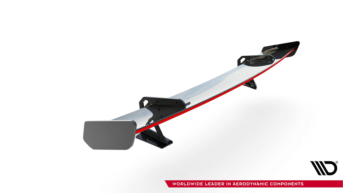 Alerón de carbono con soportes cuello de cisne + LED para Audi A5 / A5 S-Line / S5 / RS5 Coupe F5 / F5 Facelift