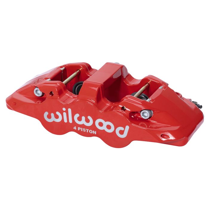Pinza de freno radial universal Wilwood 120-15598 Aero4-DS de 4 pistones, color rojo.