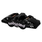Pinza de freno radial universal Wilwood 120-14004 Aero4 de 4 pistones, color negro.