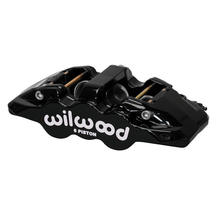 Pinza de freno Wilwood 120-13293 Aero6 de montaje radial, derecha, 6 pistones, color negro.