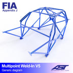 Arco de seguridad Mitsubishi Lancer EVO II Sedán 4 puertas Multipoint Weld In V5