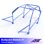 Arco de seguridad Seat Leon (1M) Hatchback 5 puertas 4Motion Multipoint Weld In V1