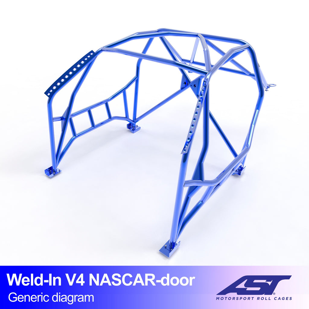 Arco de seguridad BMW Serie 1 (E82) Coupé 2 puertas Weld In V4 con puertas NASCAR para drift