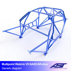 Arco de seguridad BMW Serie 1 (E87) Hatchback 5 puertas Multipoint Weld In V5 con puertas NASCAR para drift