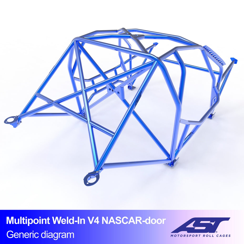 Arco de seguridad BMW Serie 3 (E30) Coupé 2 puertas RWD Multipoint Weld In V4 con puertas NASCAR para drift