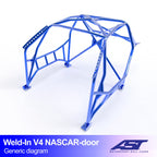 Arco de seguridad BMW Serie 3 (E46) Compact 3 puertas Weld In V4 con puertas NASCAR para drift