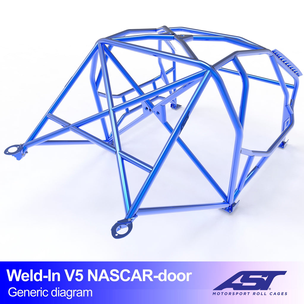 Arco de seguridad BMW Serie 3 (E46) Compact 3 puertas Weld In V5 con puertas NASCAR para drift
