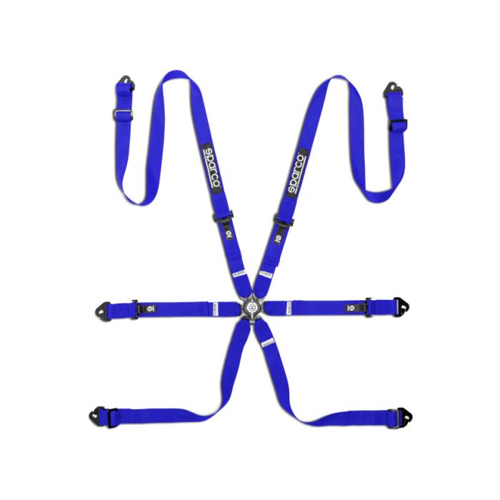 Arnés de seguridad Sparco BRN0081B0.B Competition H-2 de 6 puntos, homologado por la FIA (8853-2016), color azul.