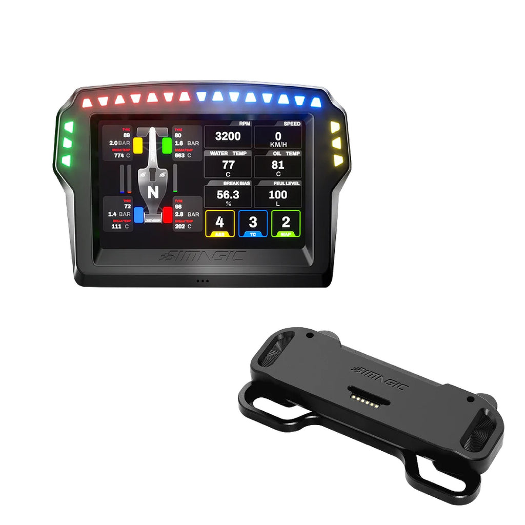 Pack Simagic pantalla de telemetría MagicDash 4 + soporte magnético MagDock Simracing
