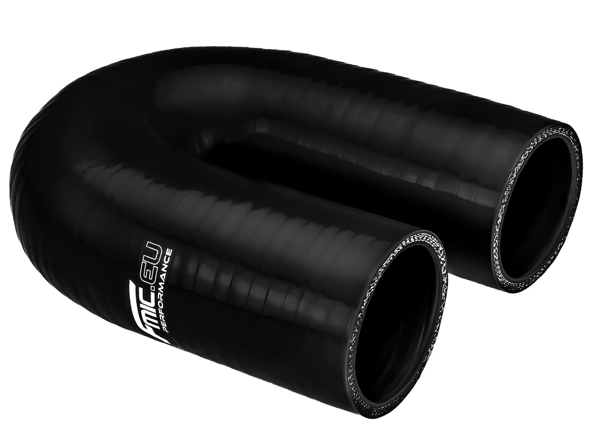 Codo de silicona 180° 63 mm negro