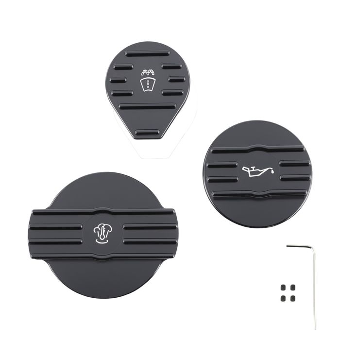 FMIC.EU 3-Piece Aluminum Cap Set for VW Golf GTI Audi A3 Seat Leon Skoda 2.0T EA888