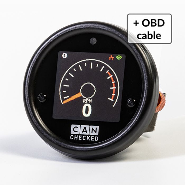 CANchecked MFD15 Gen2 data display with OBD cable