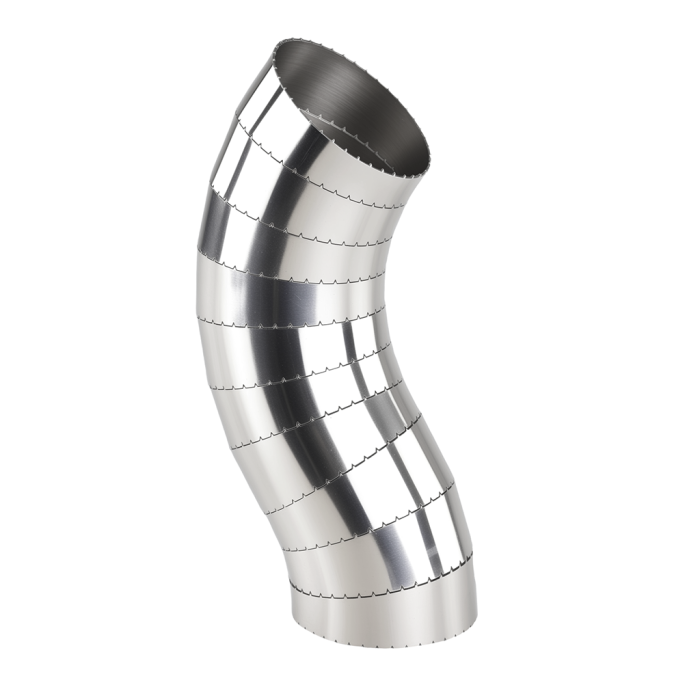 Stainless Steel Elbow with Cake Cut, 11.25" (63 mm)