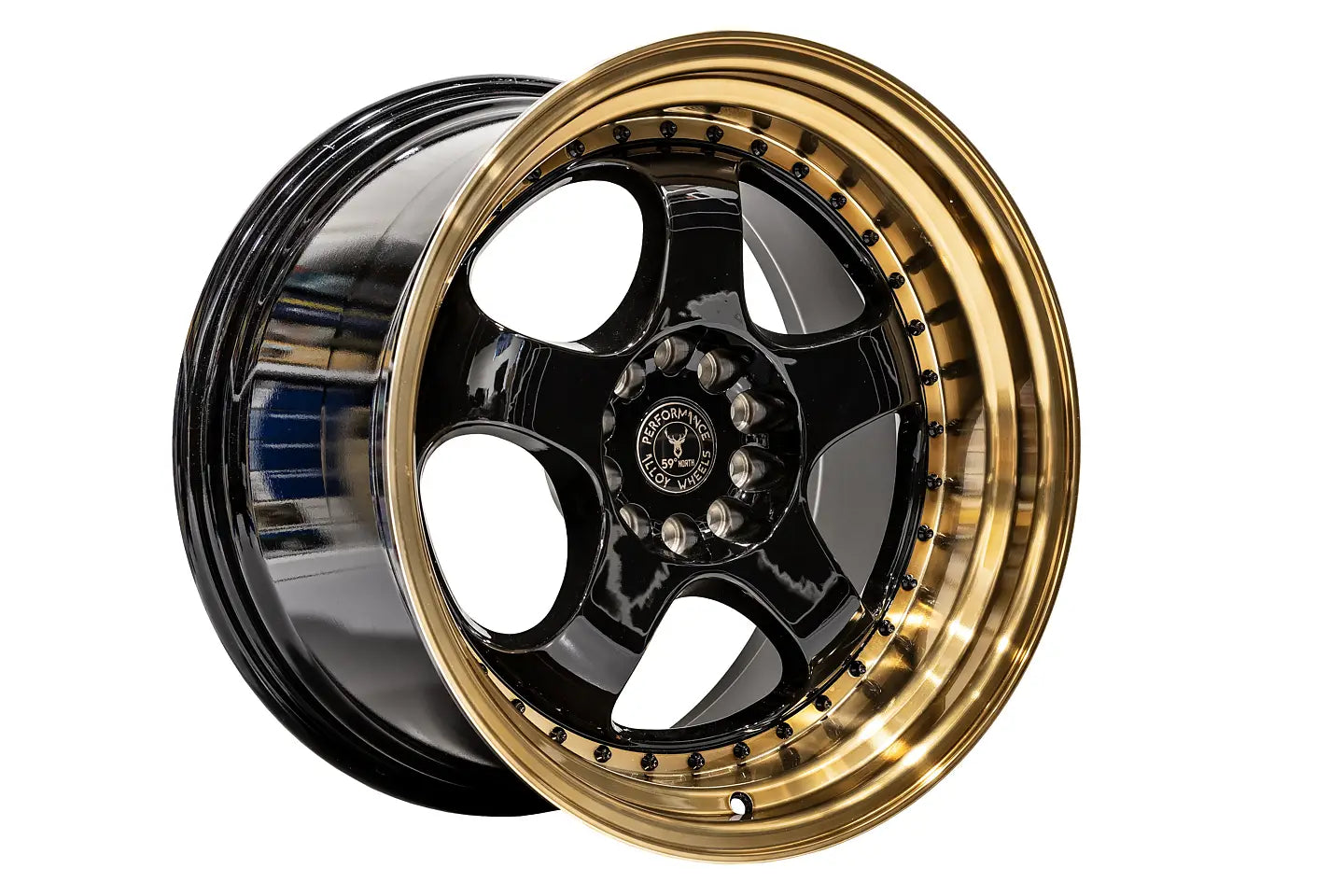 59°North Wheels D-002 10,5x18" ET15 5x114/5x120 Glossblack/bronze lip