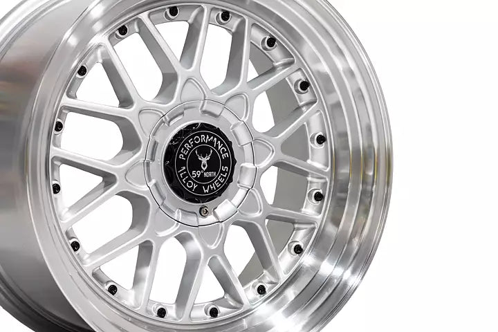 59°North Wheels D-010 9x18" ET25 5x114,3/5x120 Gloss silver/polished lip