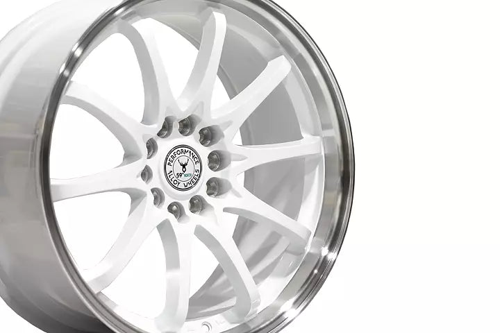 59°North Wheels D-012 8,5x18" ET30 5x114,3/5x120 Gloss white/polished lip